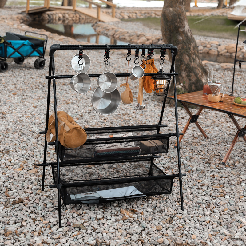 Outdoor Furniture Xl - رف تخييم قابل للطي متعدد الوظائف