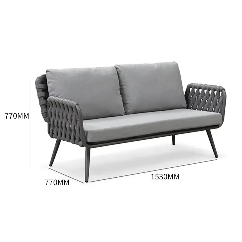 Outdoor Furniture From China - -أريكة حديقة من الألومنيوم باللون الرمادي