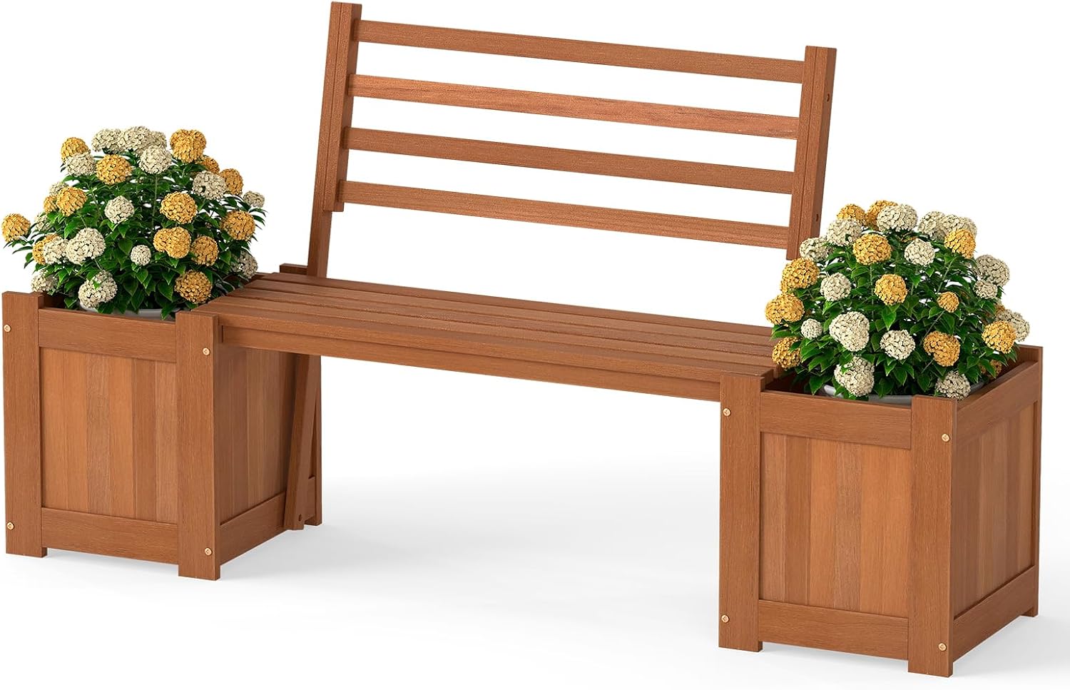 Outdoor Furniture Oil Teak - مقعد خارجي بمسند ظهر مع أحواض
