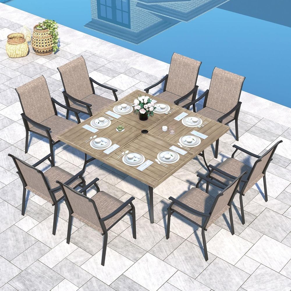 طقم طعام خارجي مكون من 9 قطع،  - مراجعة Outdoor Furniture Quick Dry وسعره