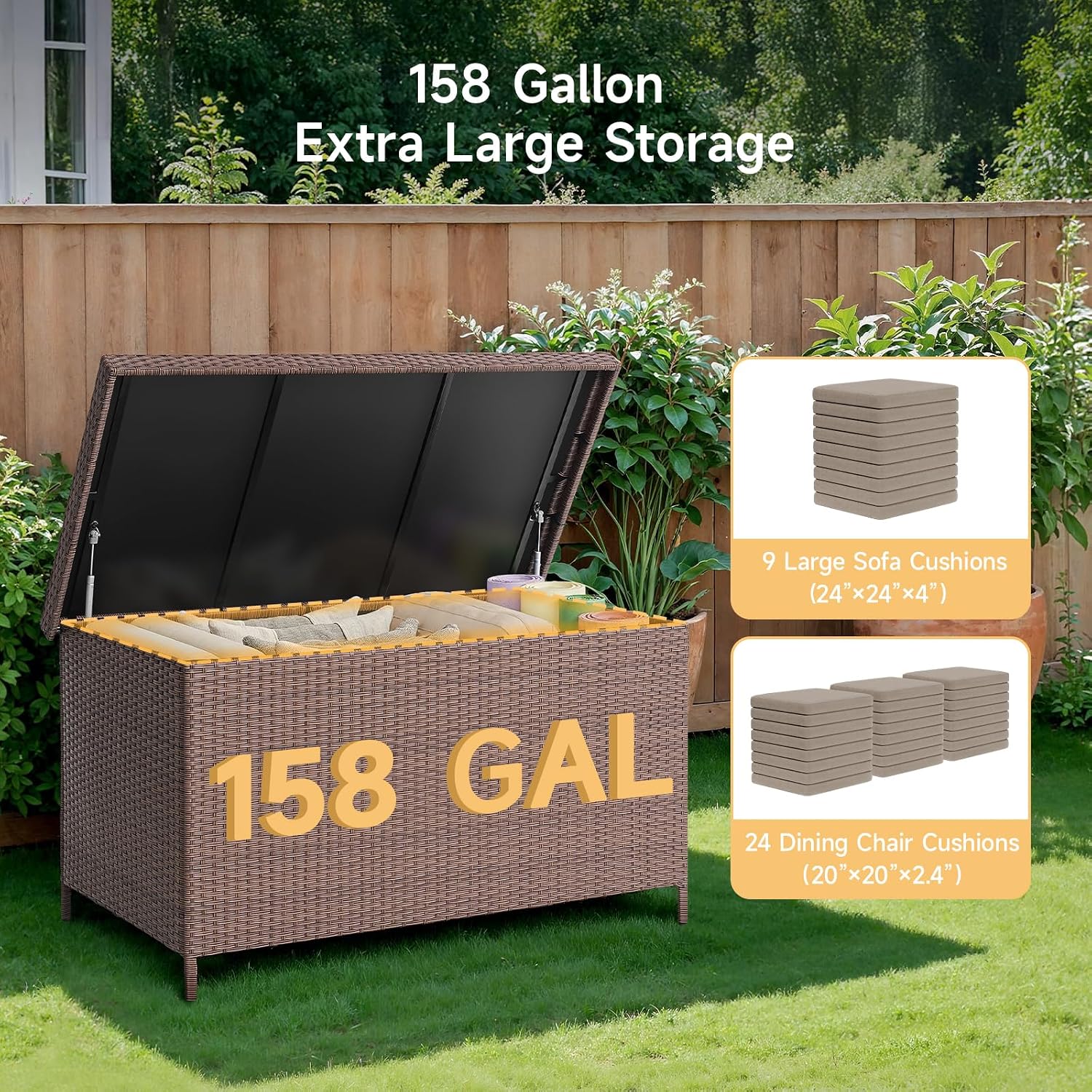 صندوق تخزين خارجي كبير سعة 158 - مراجعة Outdoor Furniture Xl وسعره