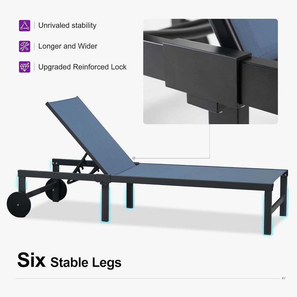 طقم مع عجلات وطاولة، لون نيلي  - مراجعة Outdoor Furniture Quick Dry وسعره