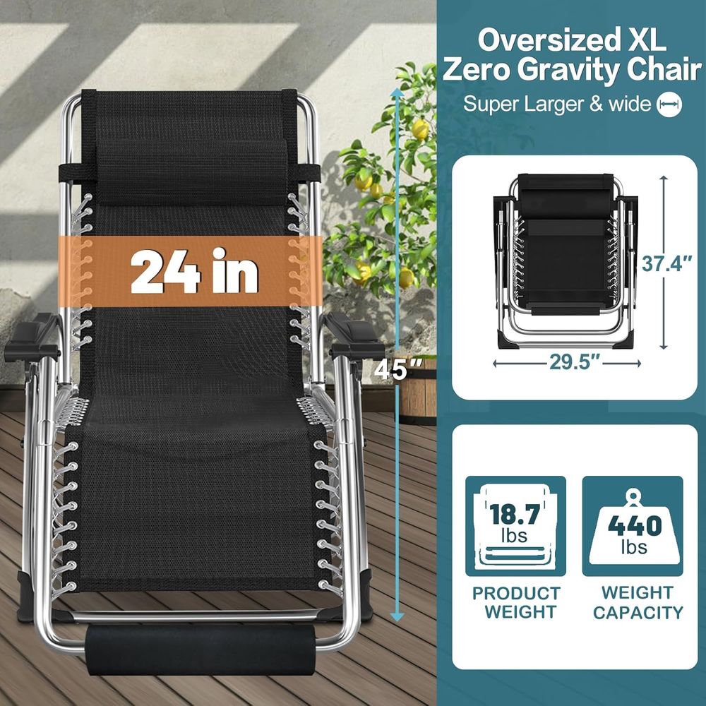 كرسي استرخاء واسع بدون جاذبية  - مراجعة Outdoor Furniture Xl وسعره