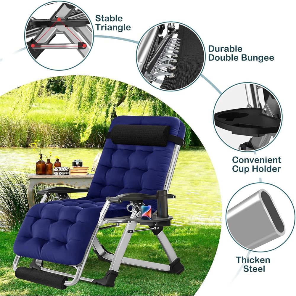 كرسي استرخاء واسع بدون جاذبية  - مراجعة Outdoor Furniture Xl وسعره