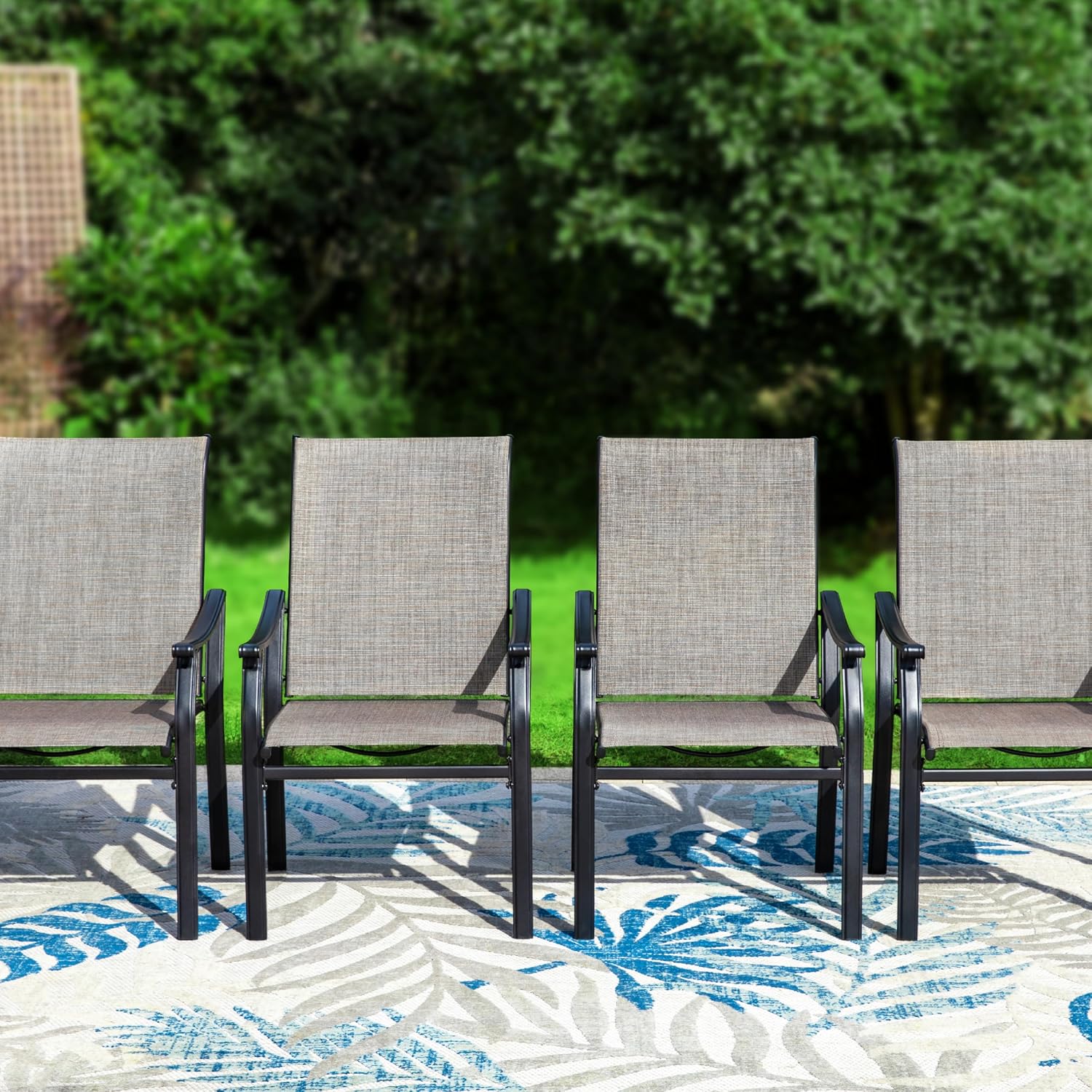 كراسي طعام خارجية معدنية، مجمو - مراجعة Outdoor Furniture Quick Dry وسعره