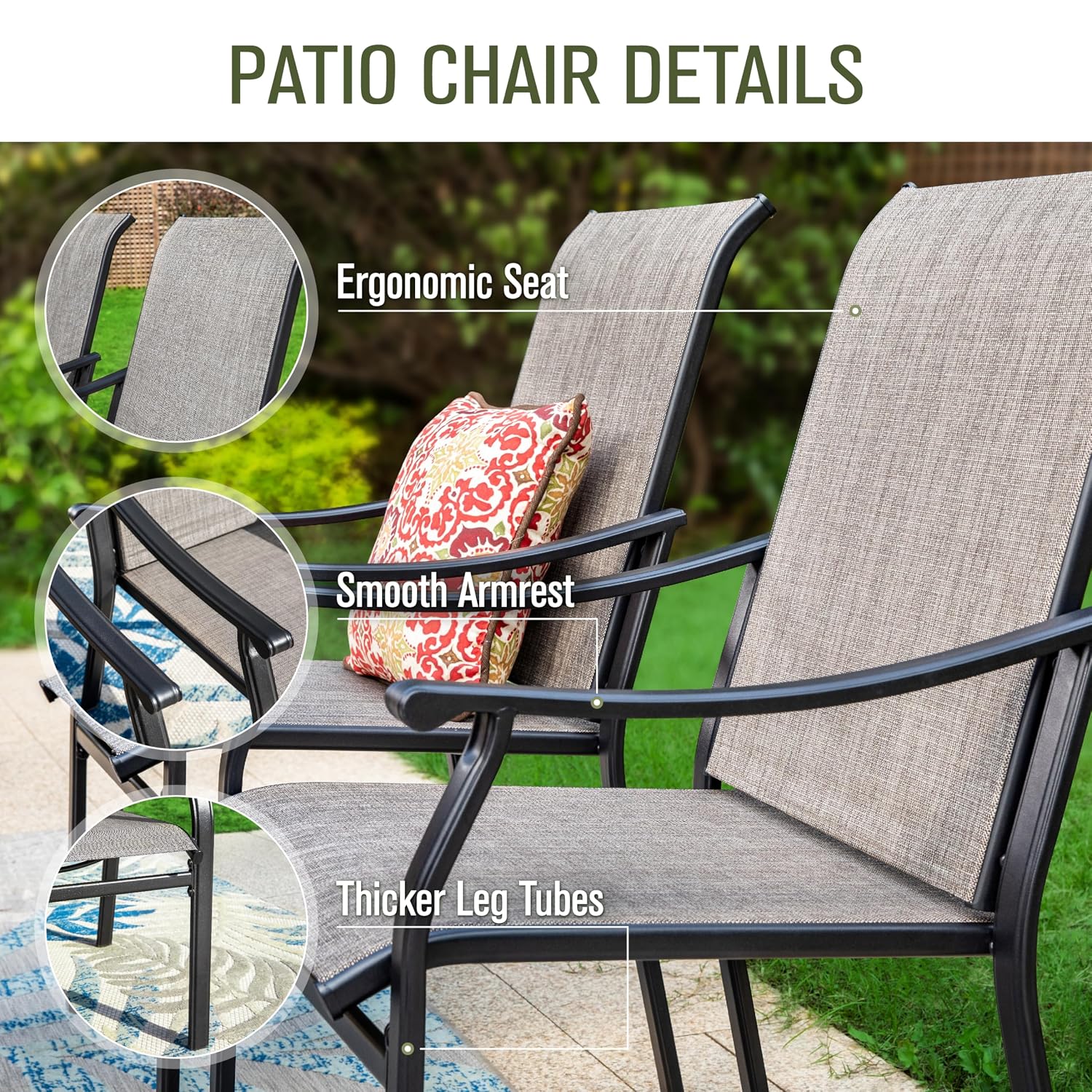 كراسي طعام خارجية معدنية، مجمو - مراجعة Outdoor Furniture Quick Dry وسعره