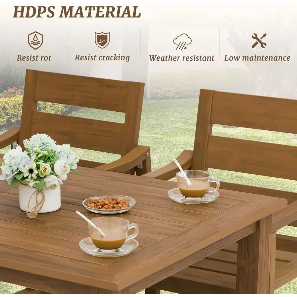 طقم طعام خارجي مكون من 5 قطع،  - مراجعة Outdoor Furniture Oil Teak وسعره