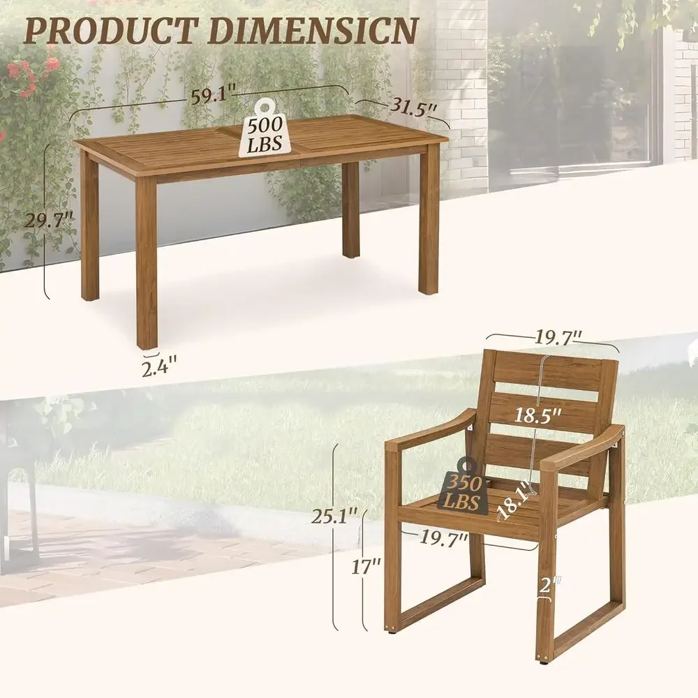 طقم طعام خارجي مكون من 5 قطع،  - مراجعة Outdoor Furniture Oil Teak وسعره