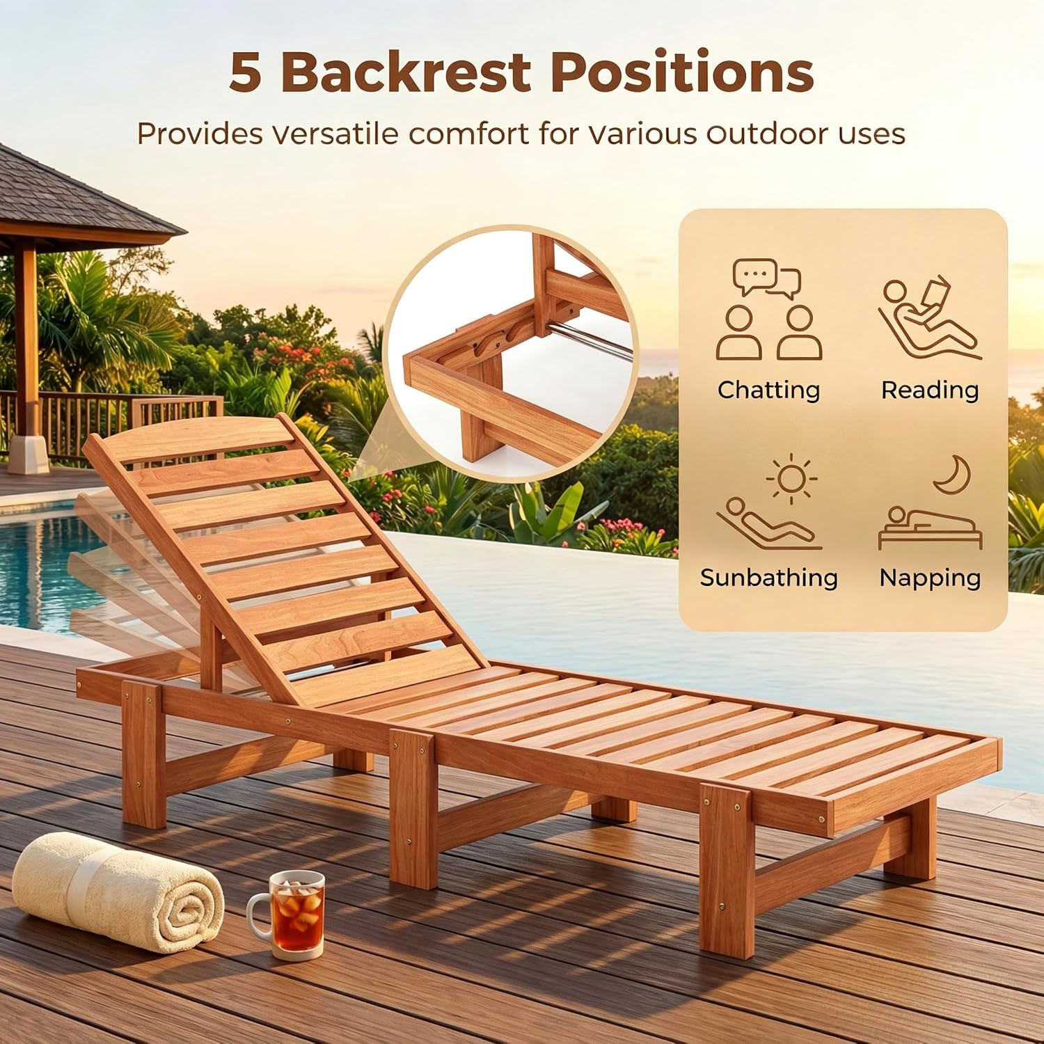 كرسي استرخاء خارجي من الخشب ال - مراجعة Outdoor Furniture Oil Teak وسعره